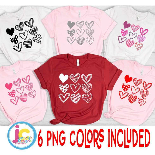 valentines-day-hearts-9-hearts-nine-doodle-hearts-valentines-nine-hearts-be-mine-valentine-svg-eps-dxf-png-files-cricut-sublimation