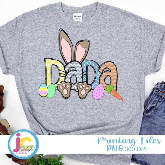 bunny-dada-png-easter-doodle-letters-png-dad-family-easter-matching-shirts-png-transfer-sublimation-digital-designs