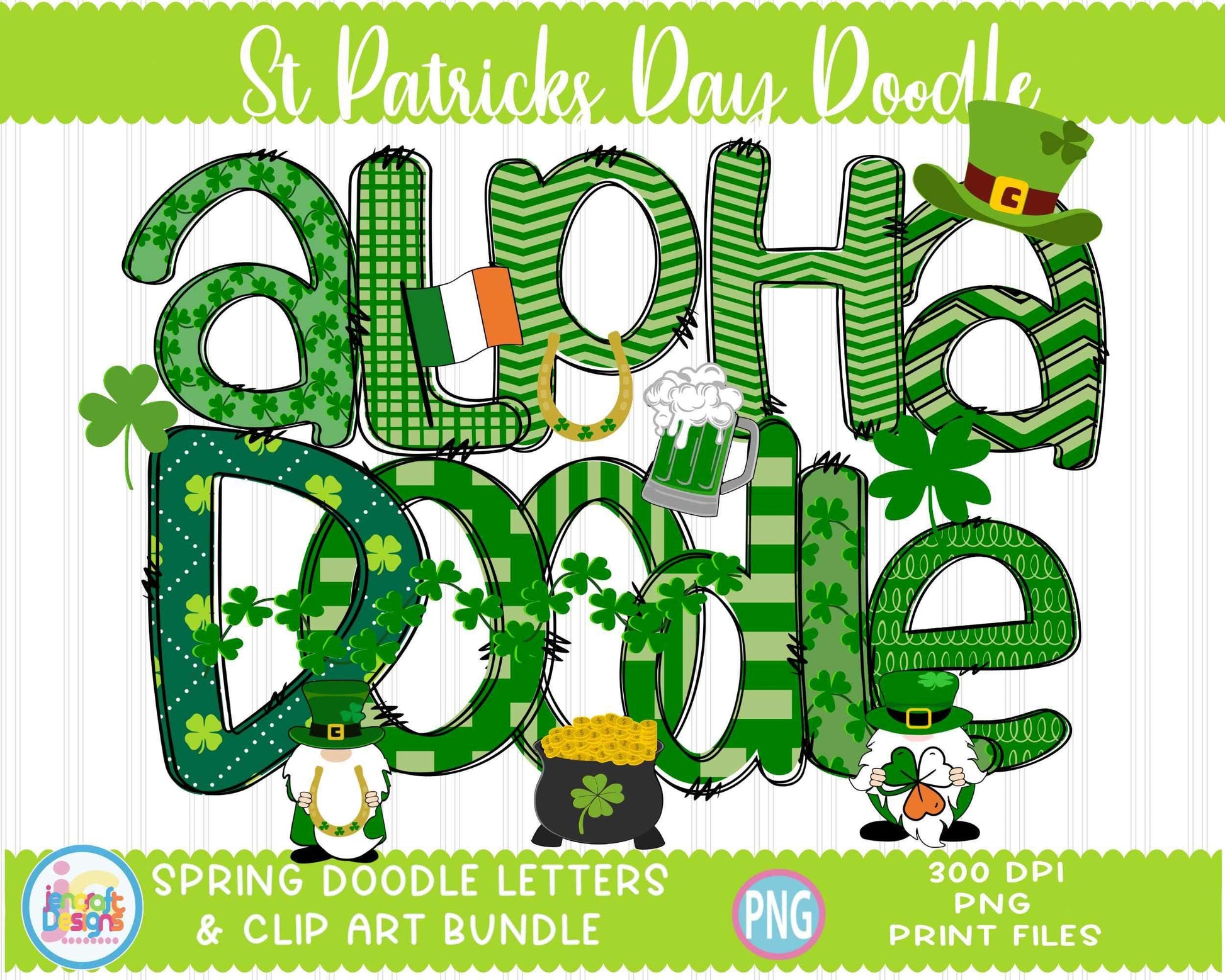 st-patricks-day-doodle-alphabet-png-saint-patricks-day-letters-png-sublimation-design-with-clipart-upper-case-lower-case-and-numbers