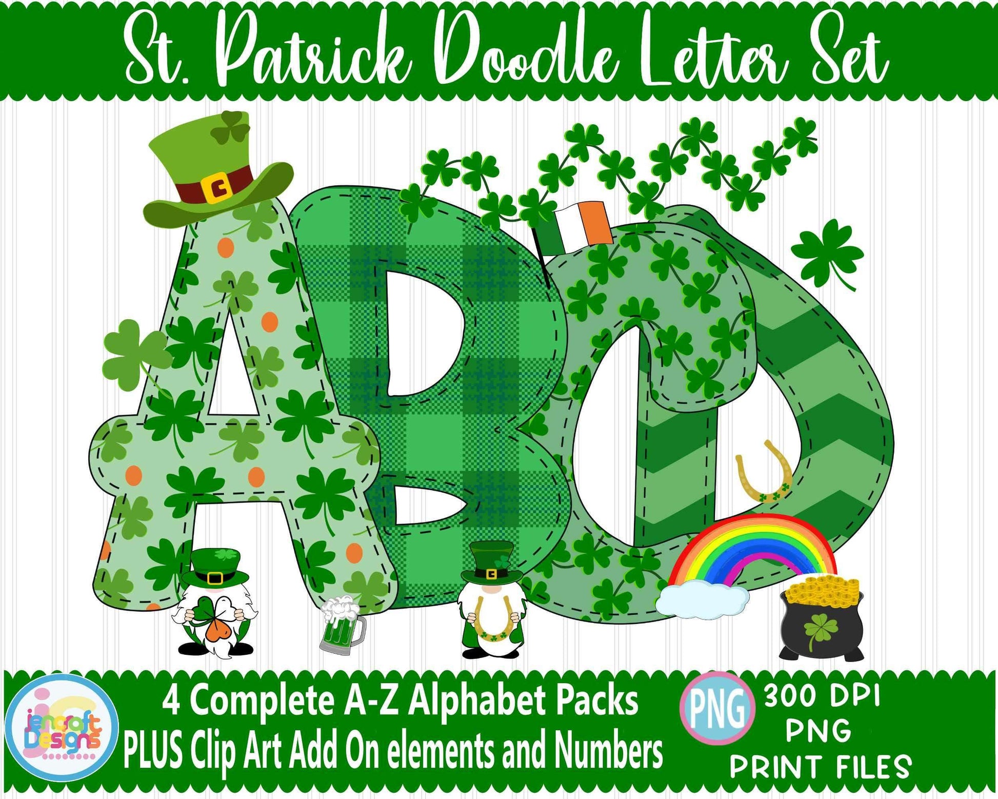 st-patricks-doodle-letters-stitched-alphabet-png-saint-patricks-day-upper-case-letters-png-sublimation-design-with-clipart