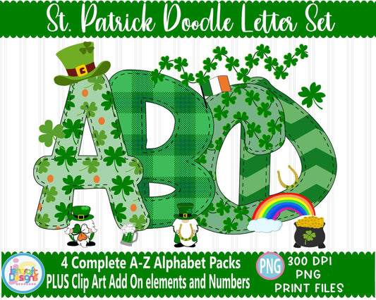 st-patricks-doodle-letters-stitched-alphabet-png-saint-patricks-day-upper-case-letters-png-sublimation-design-with-clipart