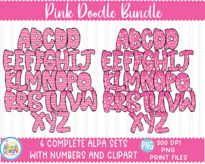 breast-cancer-awareness-alphabet-doodle-letters-png-sublimation-hand-drawn-alpha-pack-numbers-a-z-set-sublimate-design-printable-png