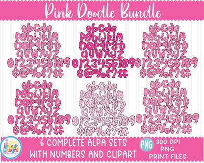 breast-cancer-awareness-alphabet-doodle-letters-png-sublimation-hand-drawn-alpha-pack-numbers-a-z-set-sublimate-design-printable-png