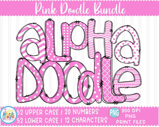 doodle-alphabet-png-pink-sublimation-letter-alpha-pack-png-doodle-font-png-sublimation-bundle-pink-dots-hand-drawn-print-file