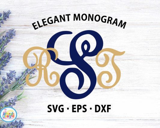 Elegant Vine Monogram Letters Svg | Round Alphabet SVG DXF EPS