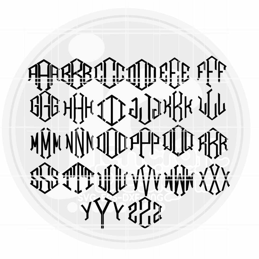 Diamond Monogram Alphabet svg | Alphabet SVG EPS DXF