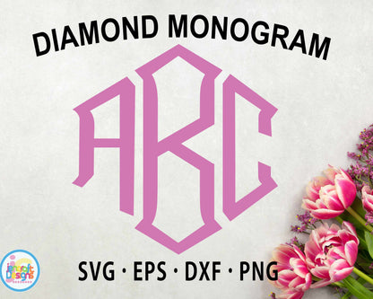 Diamond Monogram Alphabet svg | Alphabet SVG EPS DXF