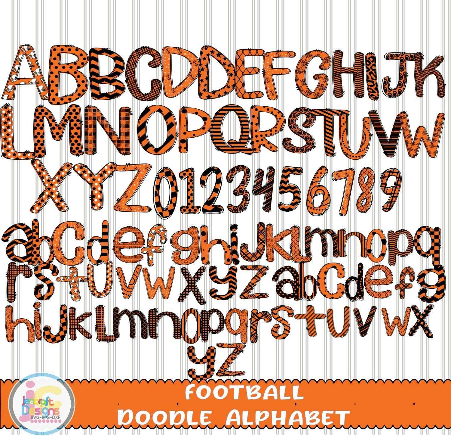 football-sublimation-doodle-letters-png-black-orange-hand-drawn-alpha-pack-clip-art-alphabet-a-z-numbers-set-sublimate-design-png-font