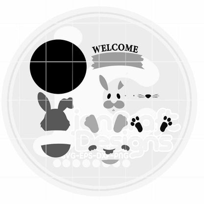 Easter svg |  Welcome Sign Easter Bunny Tail Door Sign SVG EPS DX