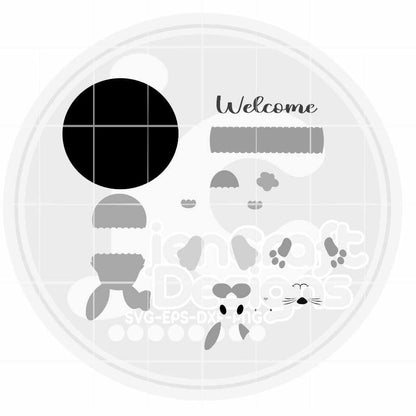 Easter svg |  Welcome Sign Bunny Tail Door Sign SVG EPS DXF PNG