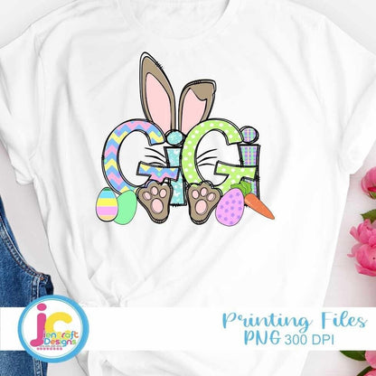 Easter Png | Gigi Bunny PNG Sublimation File