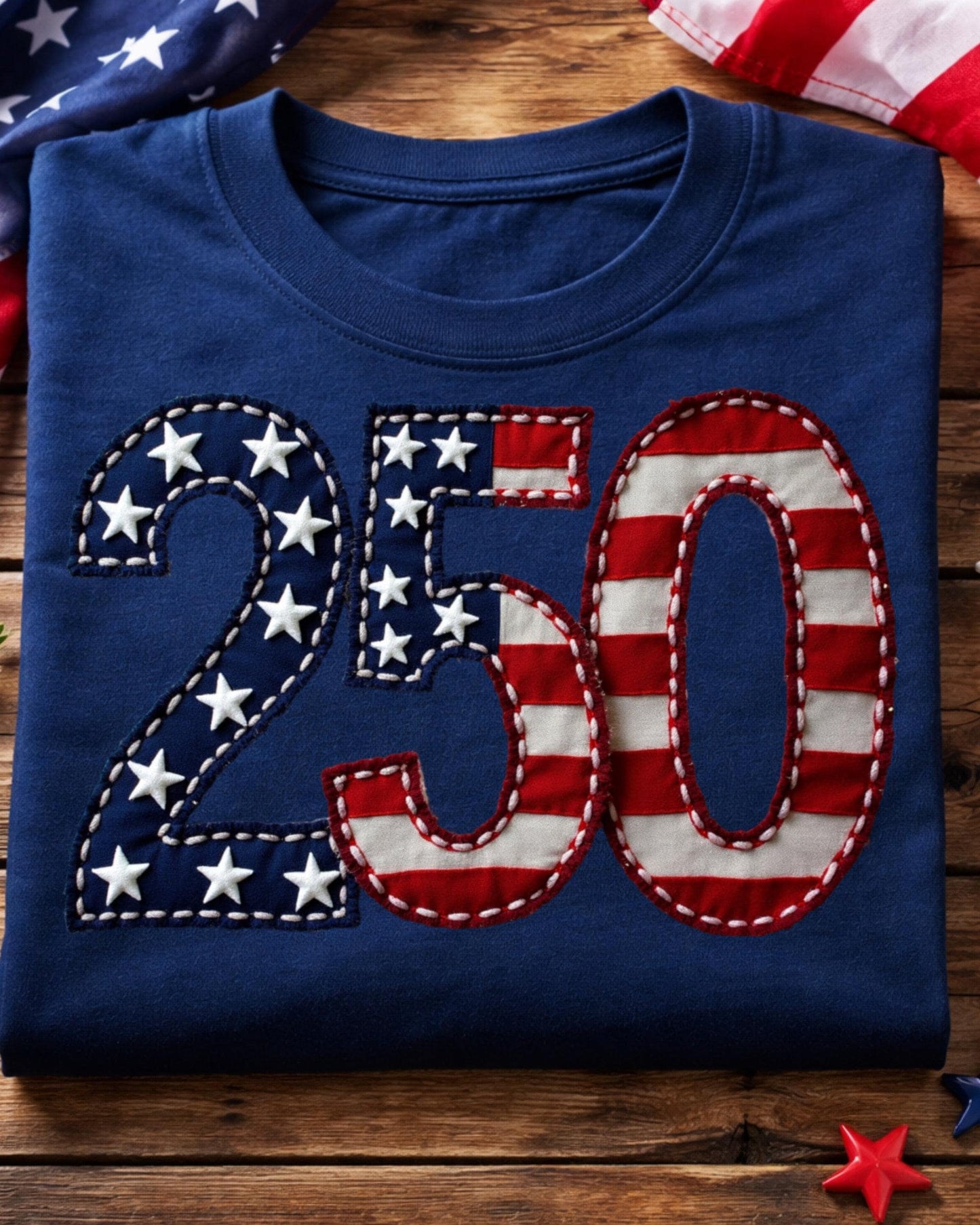 Patriotic 250th Anniversary PNG | USA 2026 Faux Embroidery digital download preview