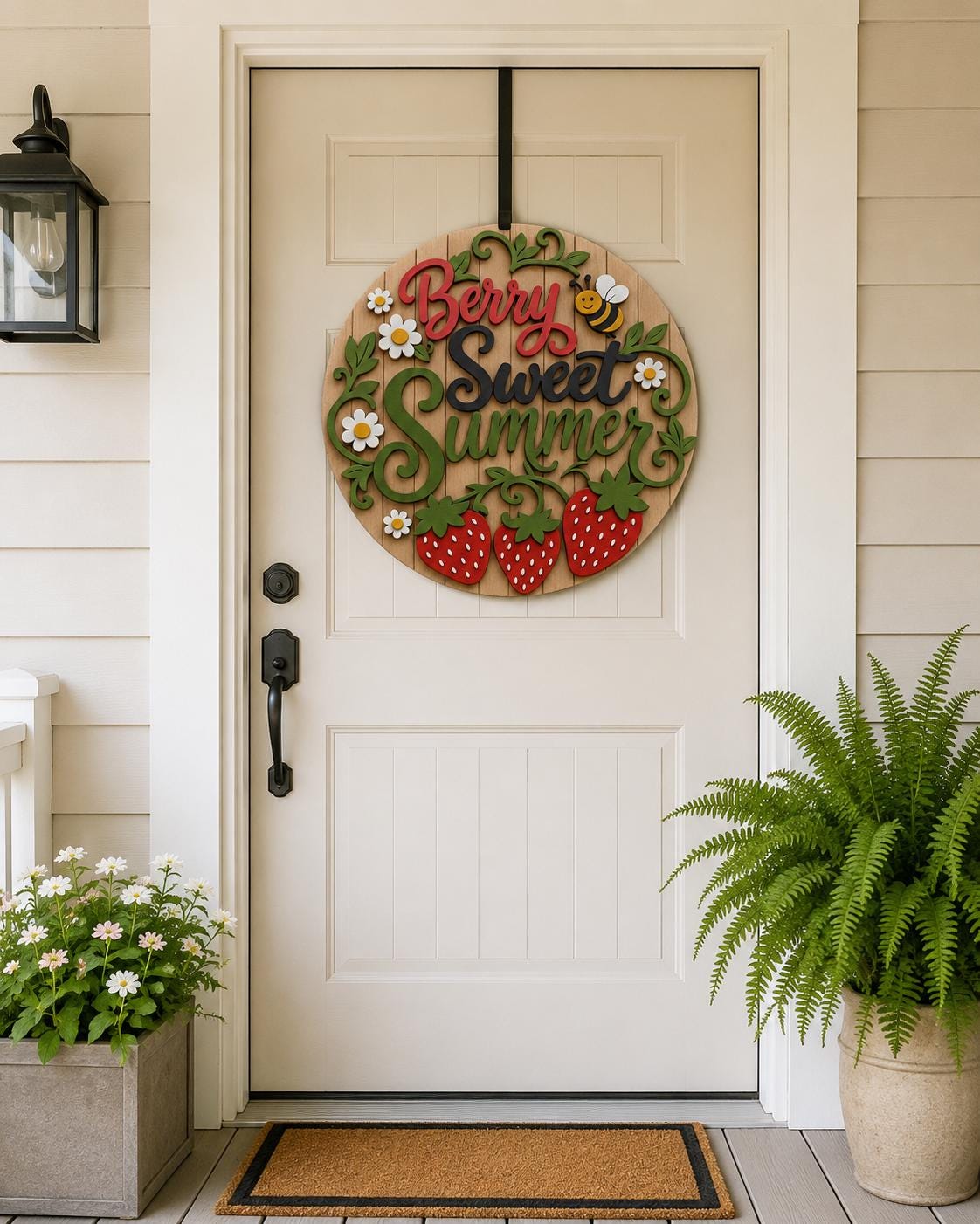 Summer Door Sign SVG | Hello Summer Door Hanger Laser Cut File Bundle