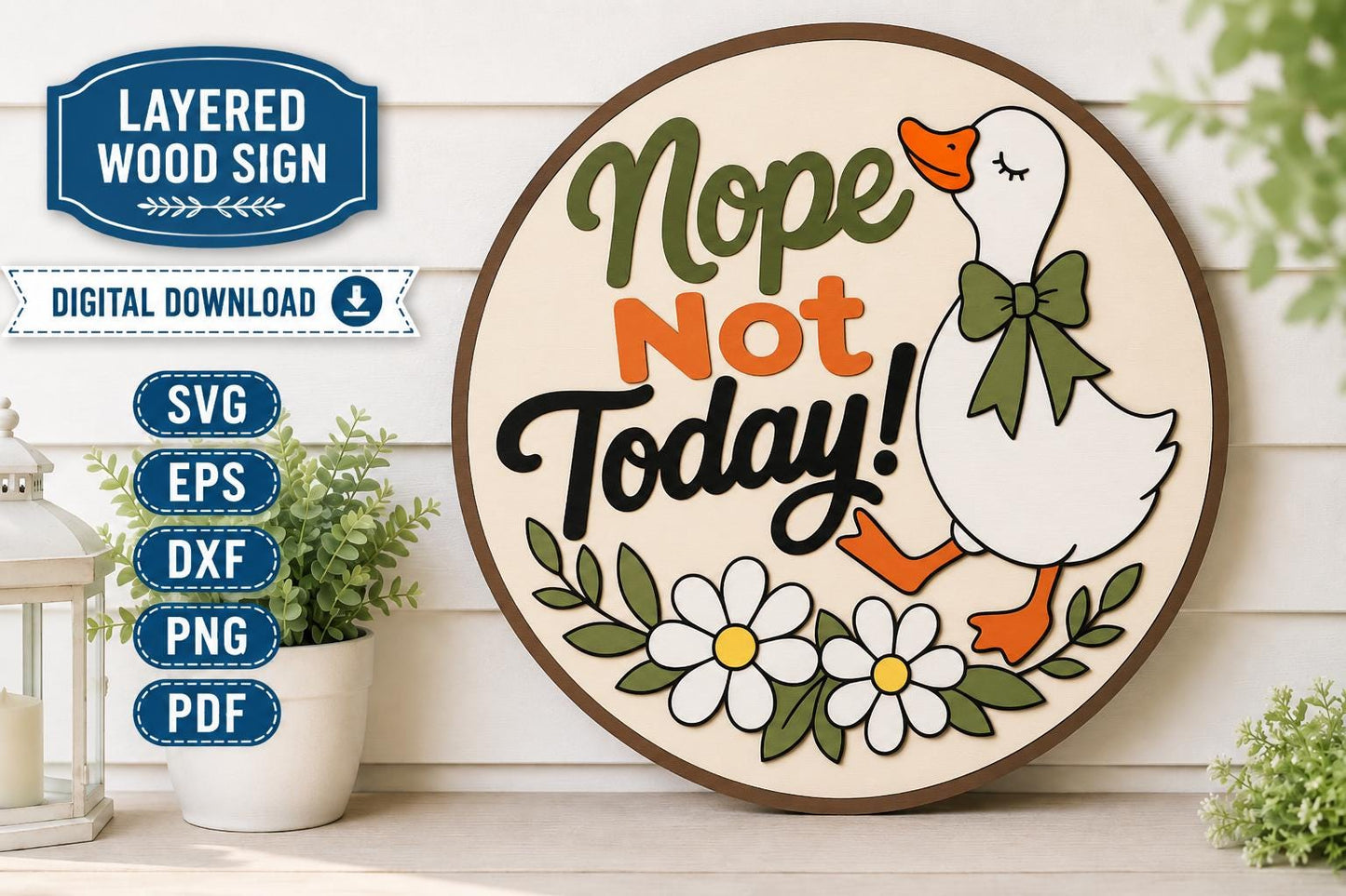 Goose Sign Bundle SVG | 8 Funny Goose Door Hanger Laser Cut Files SVG PNG