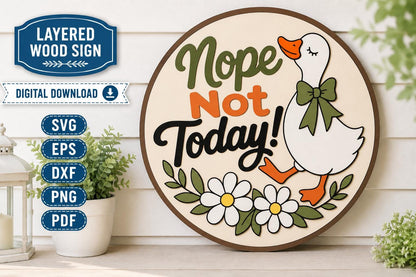 Goose Sign Bundle SVG | 8 Funny Goose Door Hanger Laser Cut Files SVG PNG