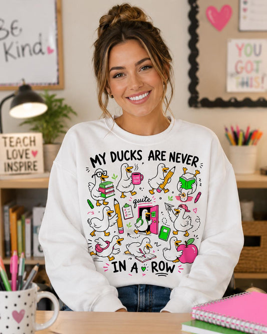 My Ducks Are Never in a Row PNG | Funny Duck Teacher Sublimation