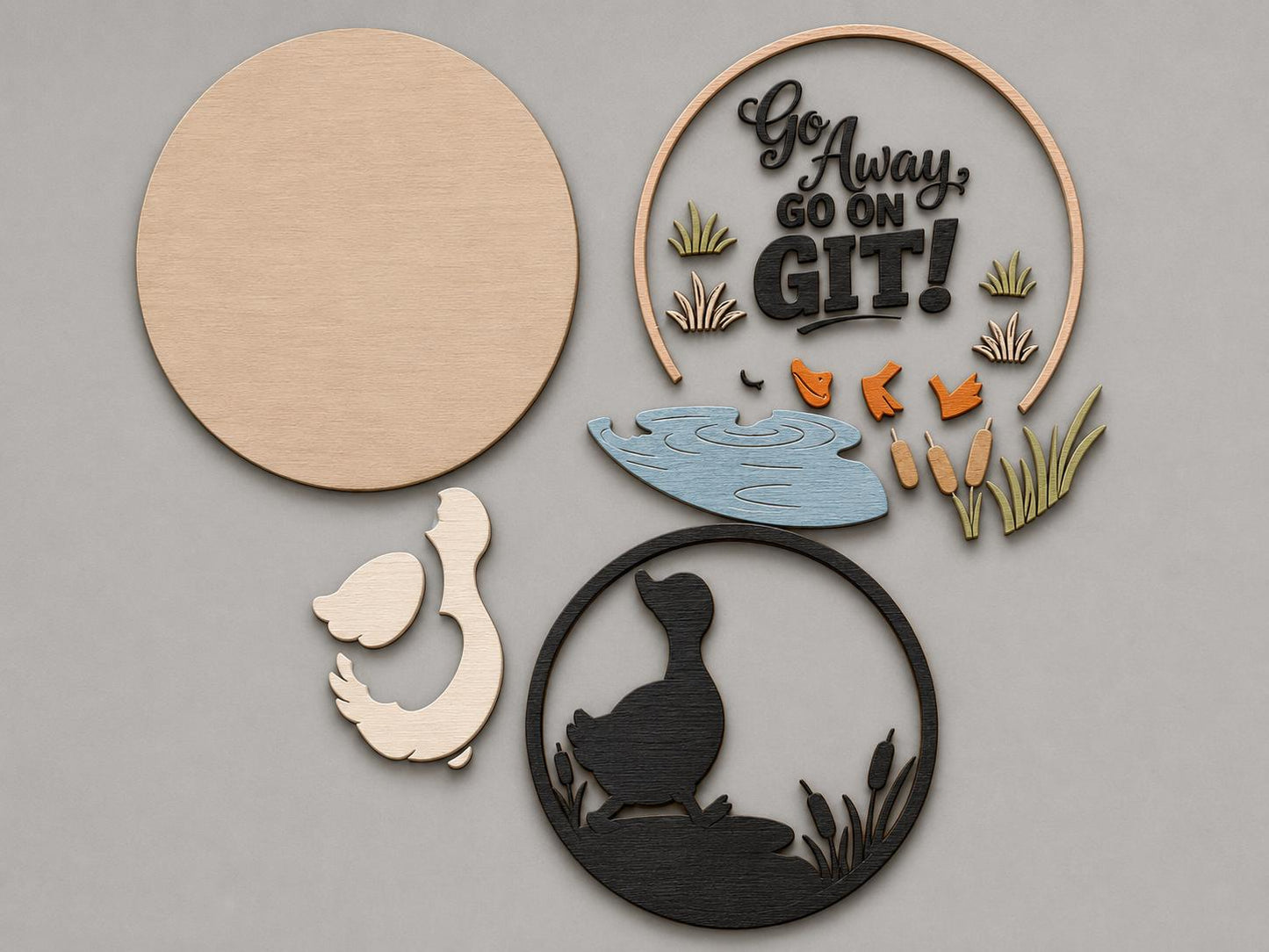 Goose Door Sign SVG Go Away Go On Git | Laser Cut File SVG PNG
