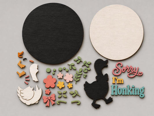 Sorry I'm Honking Goose SVG | Funny Door Sign Laser Cut File SVG PNG