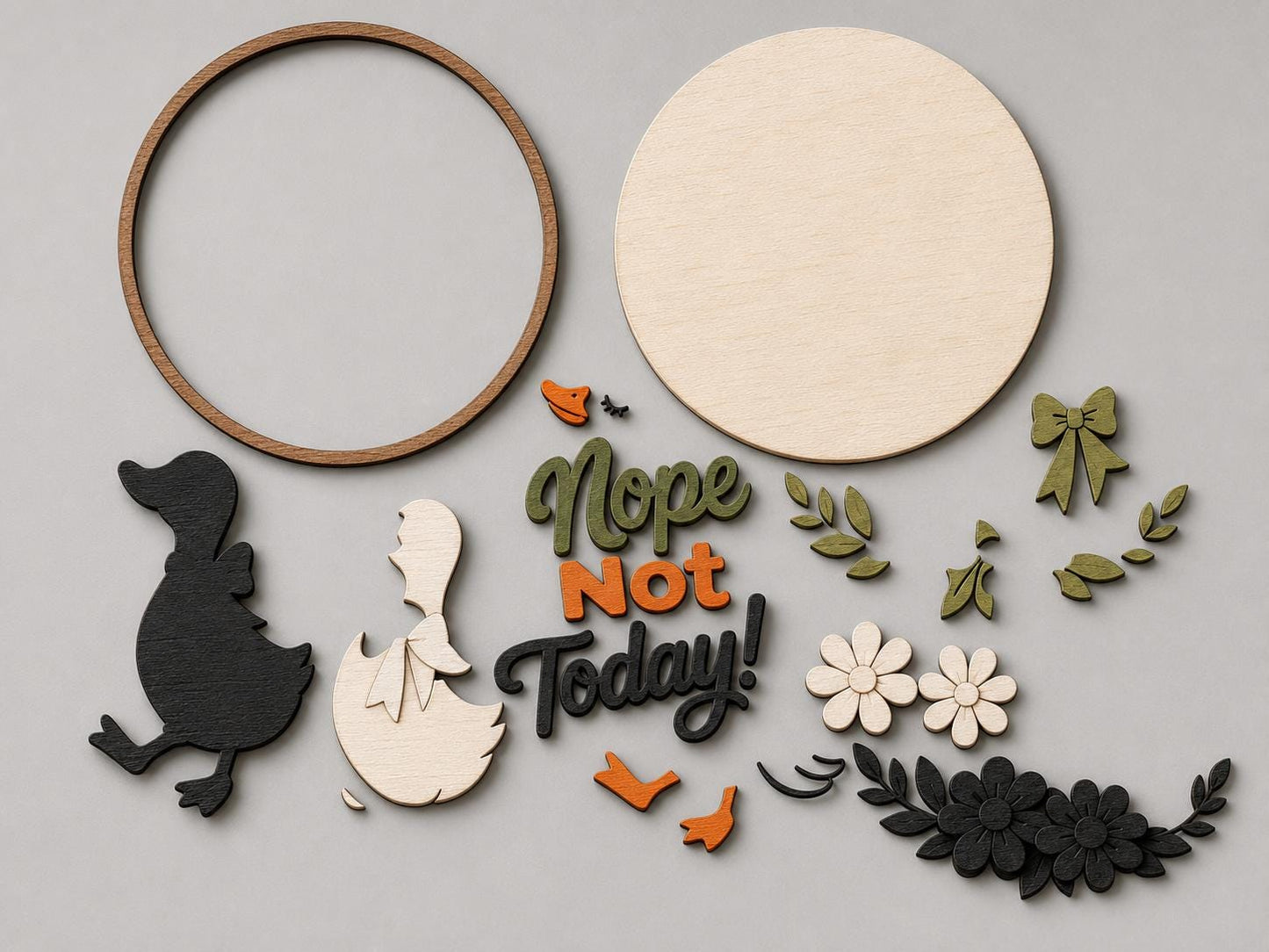 Nope Not Today Goose SVG | Funny Door Sign Laser Cut File SVG PNG