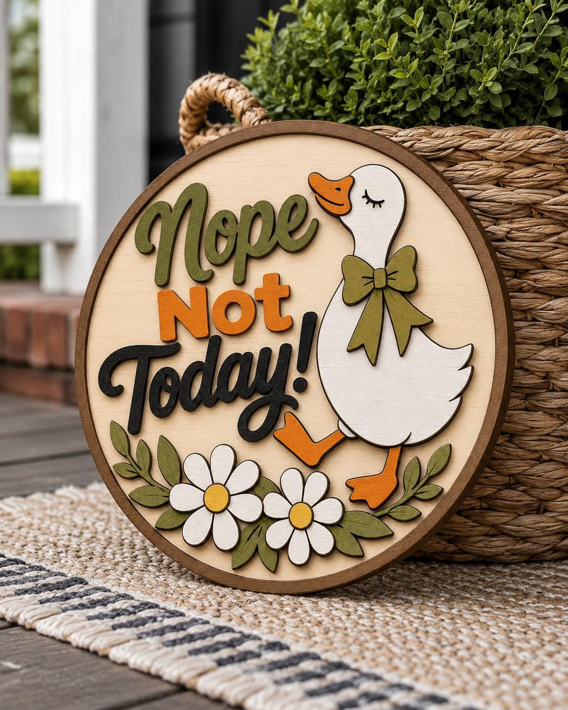 Nope Not Today Goose SVG | Funny Door Sign Laser Cut File SVG PNG
