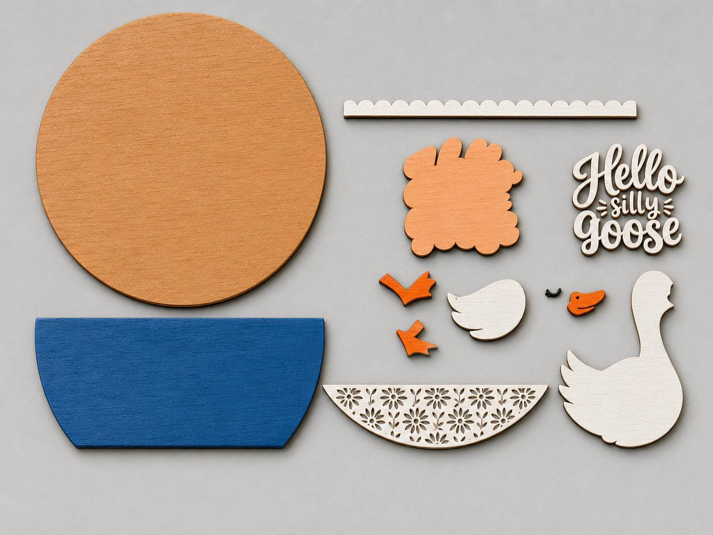 Hello Silly Goose SVG | Layered Goose Door Sign Cut File SVG PNG