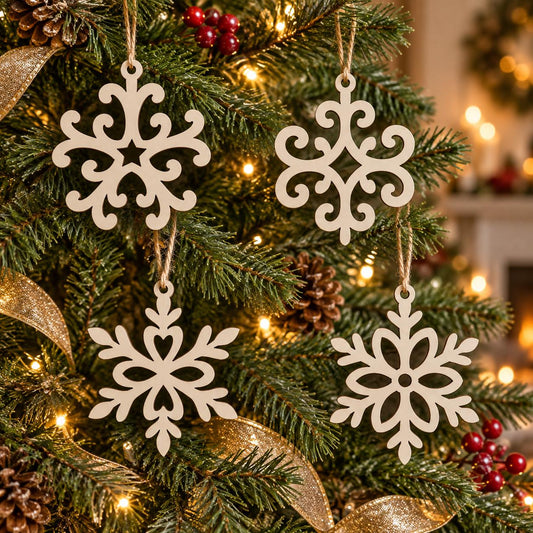 Snowflake SVG Ornament Bundle | Scroll Floral Laser Cut - JenCraft Designs