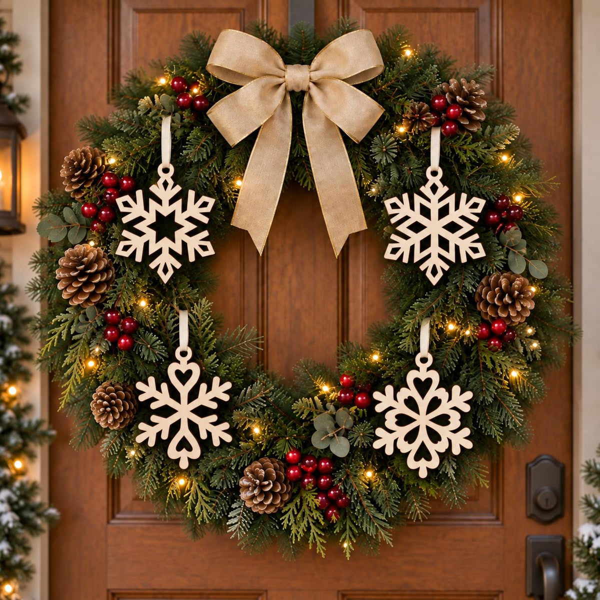 Snowflake SVG Ornament Bundle | Heart Crystal Laser Cut