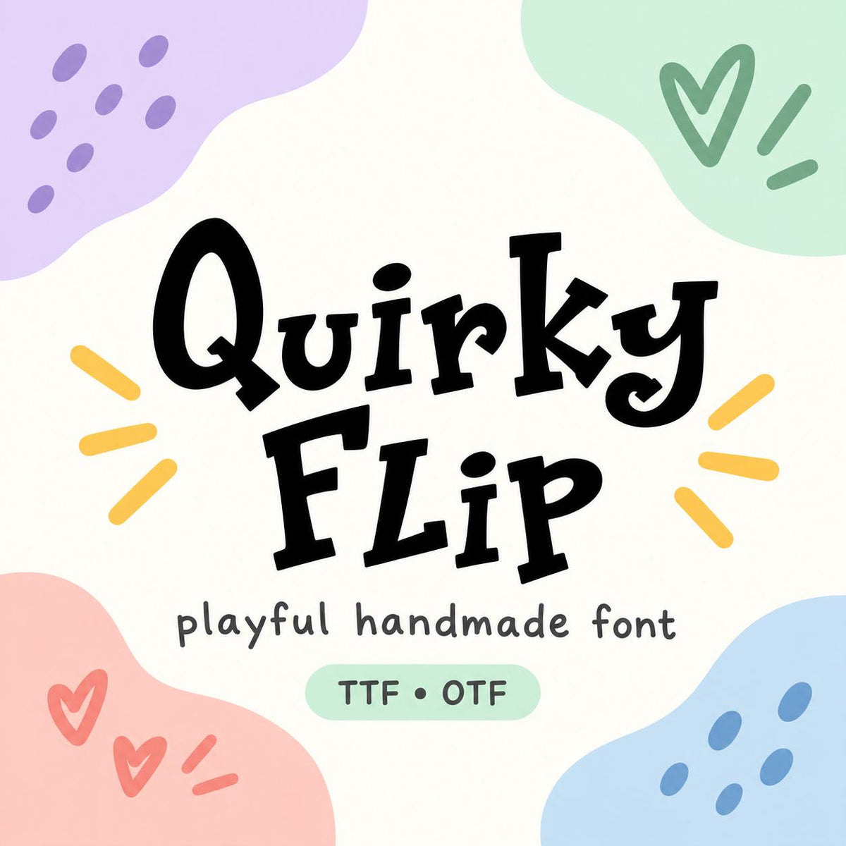 Quirky Step Font TTF OTF | Playful Hand-Drawn Cricut Font