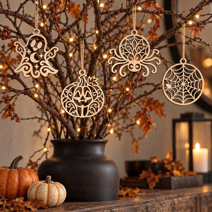 Halloween Laser Cut SVG Bundle | Ghost Pumpkin Spider Web