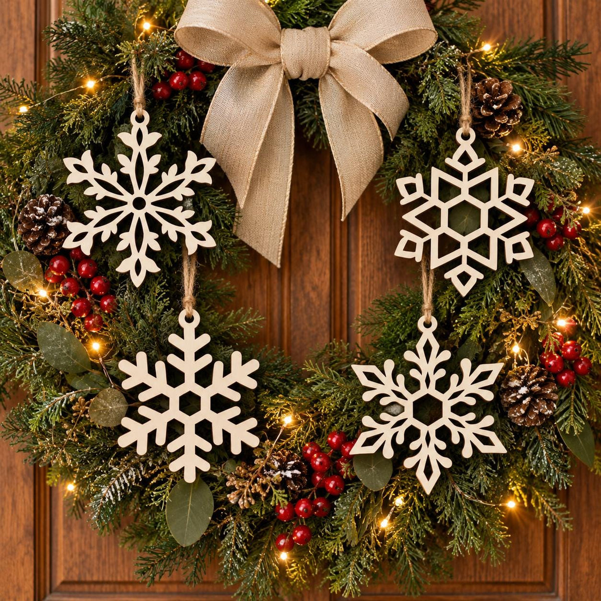 Snowflake SVG Ornament Bundle | Botanical Geometric Laser Cut