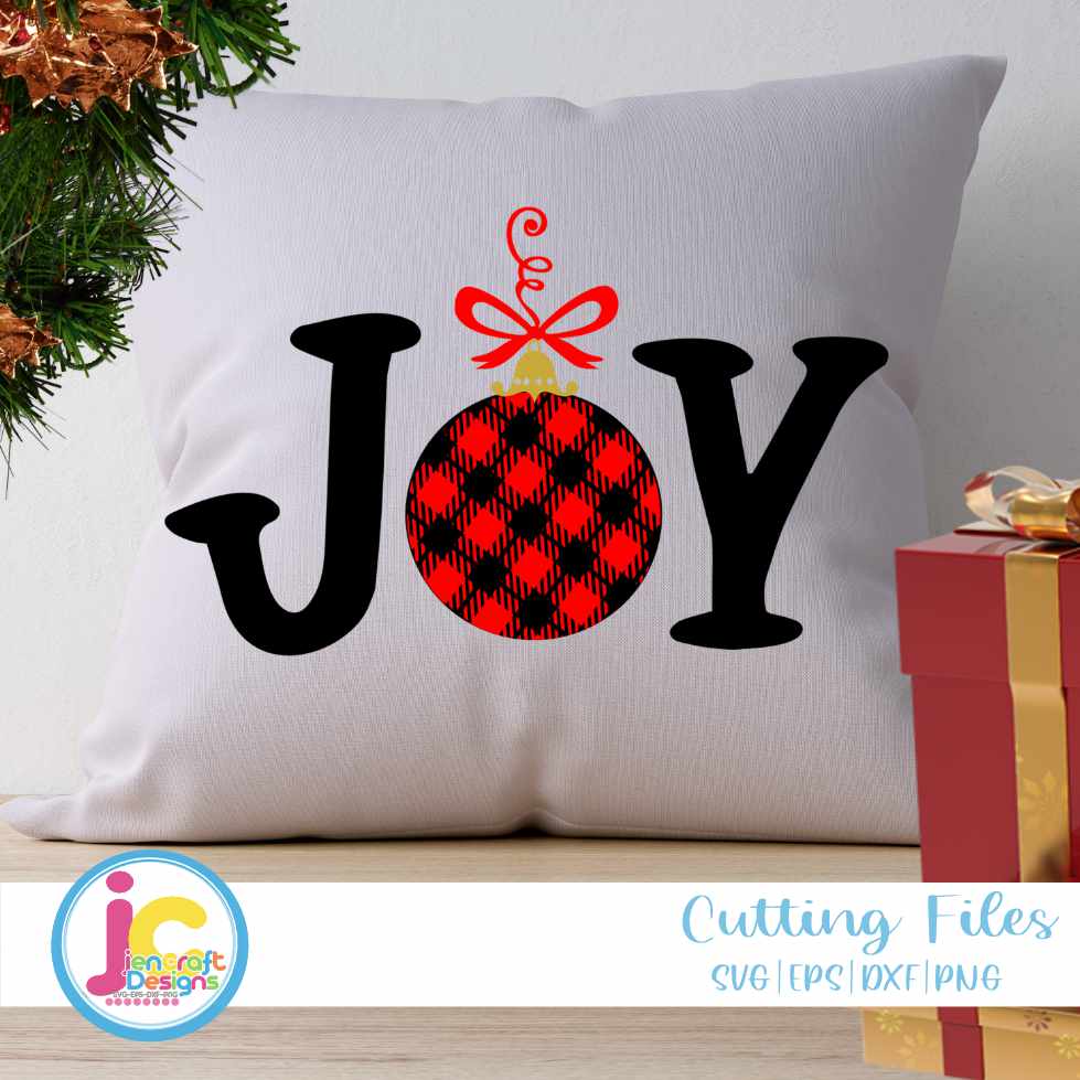 Christmas Svg | JOY Buffalo Plaid SVG DXF PNG EPS