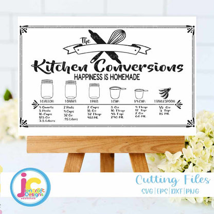 Kitchen SVG | Conversion Measuring Chart SVG EPS DXF PNG