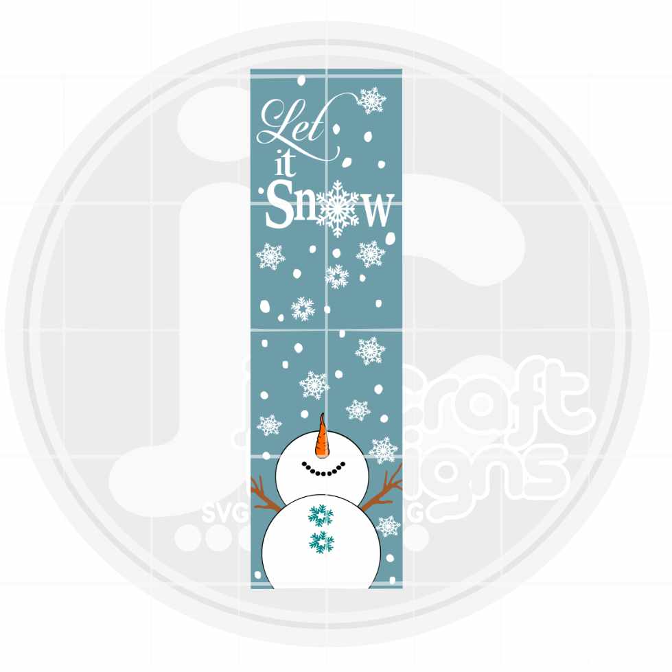 Vertical Winter Porch Sign SVG | Let it Snow Snowman SVG EPS DXF PNG