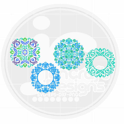 Mandala Monogram Svg | Mandala Monogram Frame SVG EPS DXF PNG Bundle