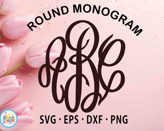 Round Monogram Letters | Master Circle Alphabet SVG EPS DXF PNG Bundle