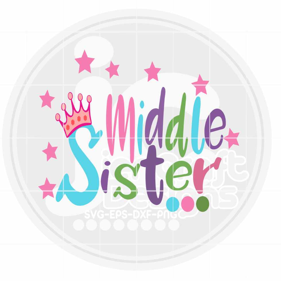 Baby Birth Announcement svg | Middle Sister SVG EPS DXF PNG