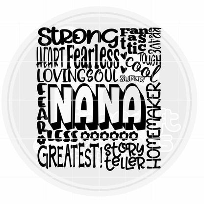 Nana Svg | Typography Word Art SVG DXF PNG EPS