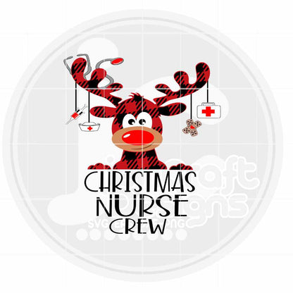Christmas Nurse Crew Svg | Reindeer Christmas Nurse SVG EPS DXF PNG