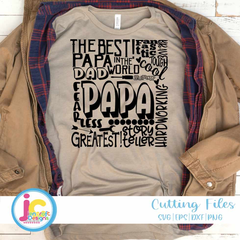 Papa Svg, Typography Word Art SVG - JenCraft Designs