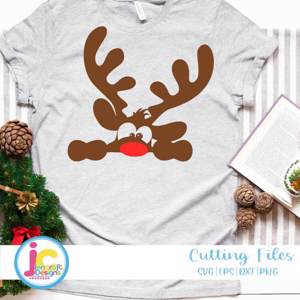 Christmas svg | Peeking Reindeer SVG EPS DXF PNG , JenCraft Designs