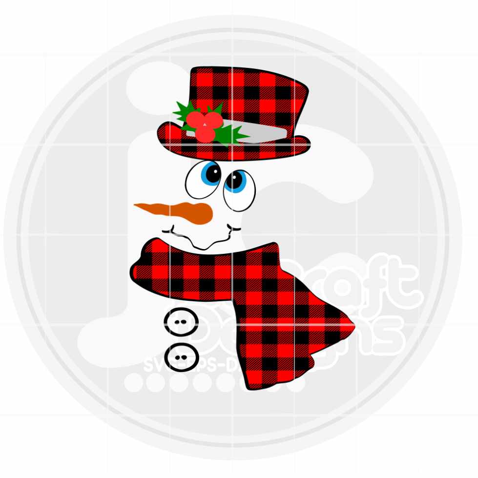 Christmas SVG | Buffalo Plaid Snowman Face SVG EPS DXF PNG