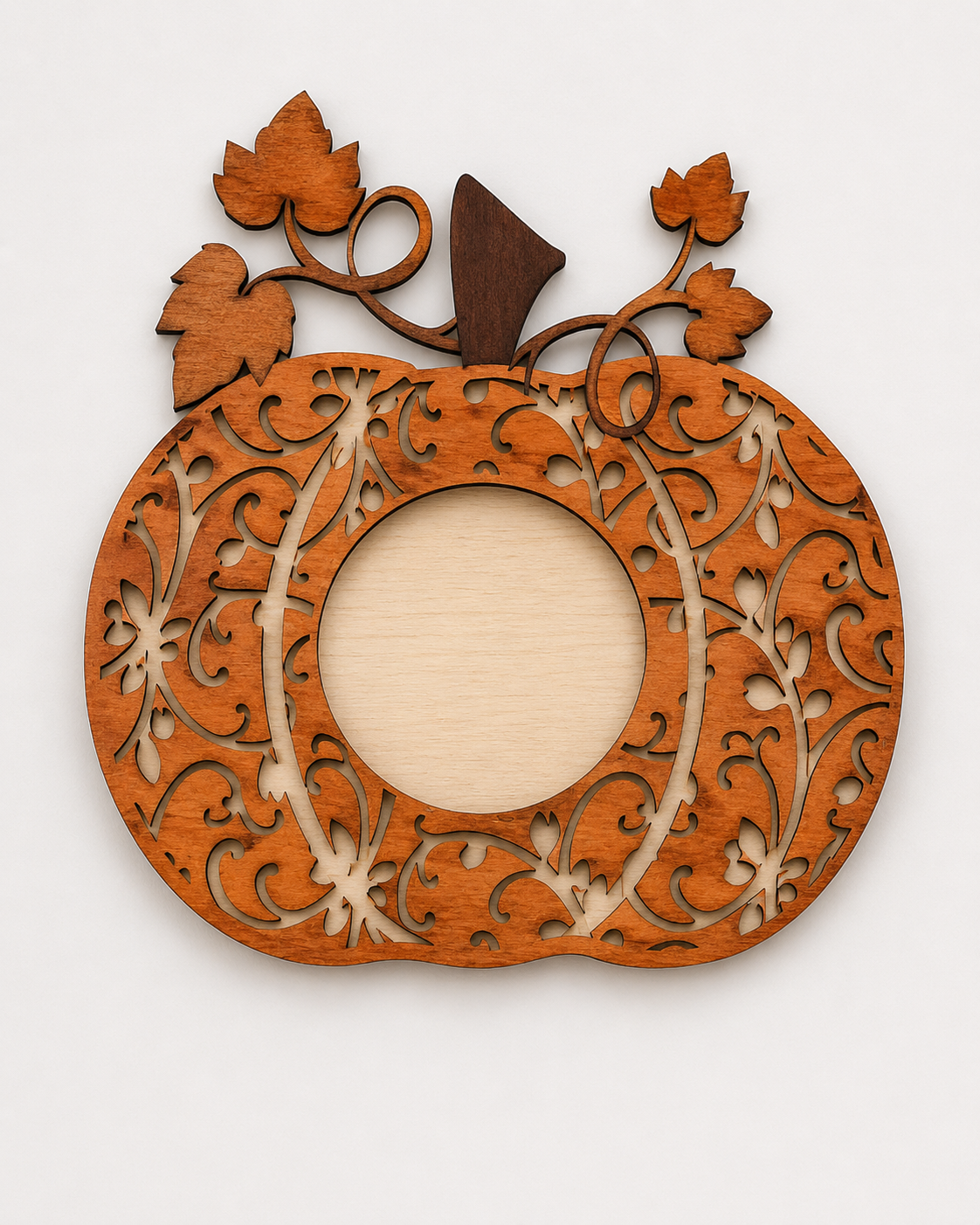 Floral Pumpkin SVG | Round Monogram Frame | Fall & Thanksgiving - JenCraft Designs