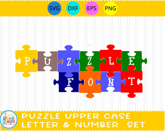 Puzzle Interlocking Letters svg  | Awareness Letters SVG DXF PNG EPS