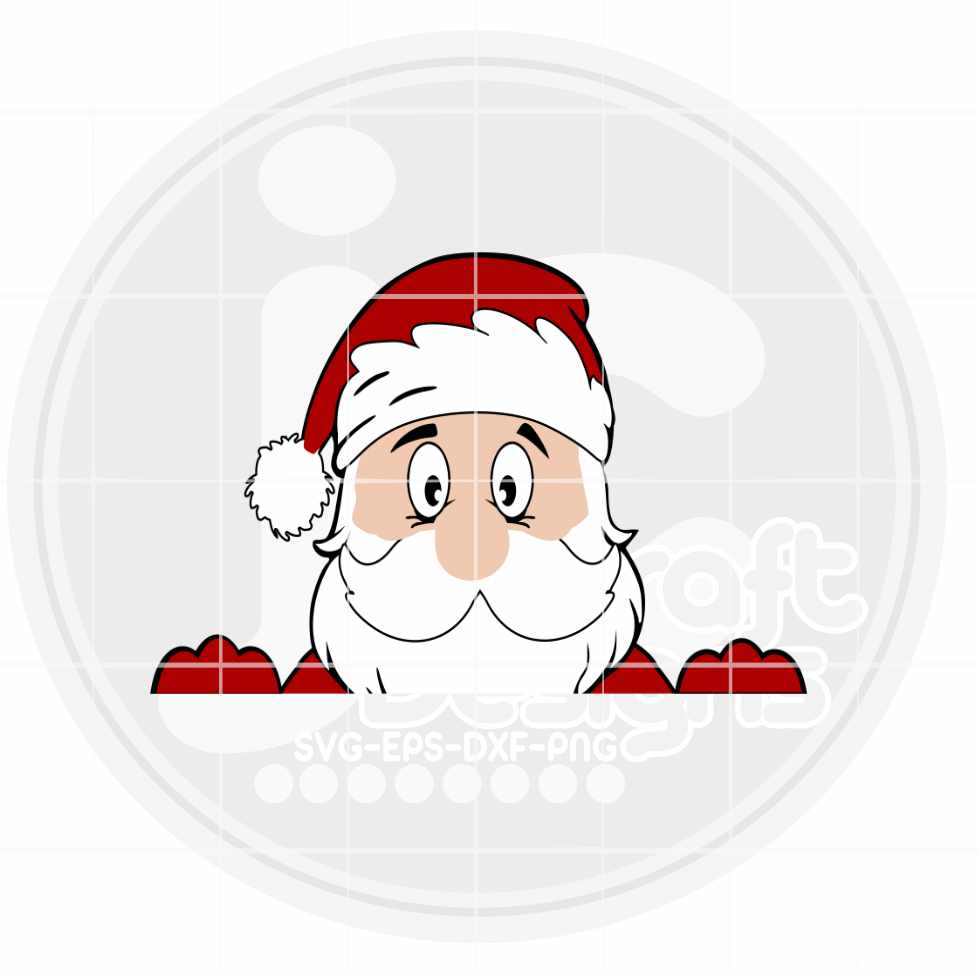 Christmas Svg | Peeping Santa SVG EPS DXF PNG