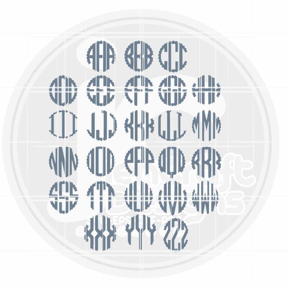 Scalloped Round AlphaBet svg | Monogram Letters SVG EPS DXF PNG