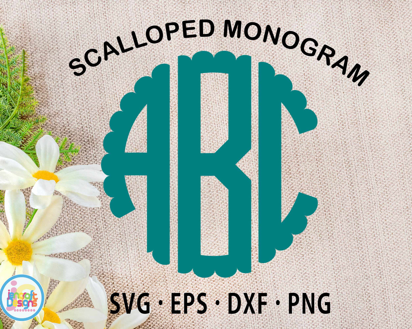 Scalloped Round AlphaBet svg | Monogram Letters SVG EPS DXF PNG