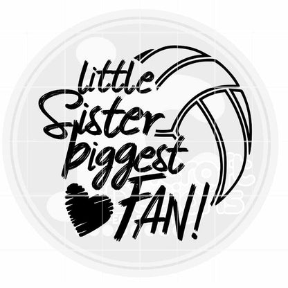 Volleyball Svg | Little Sister Biggest Fan SVG DXF PNG EPS