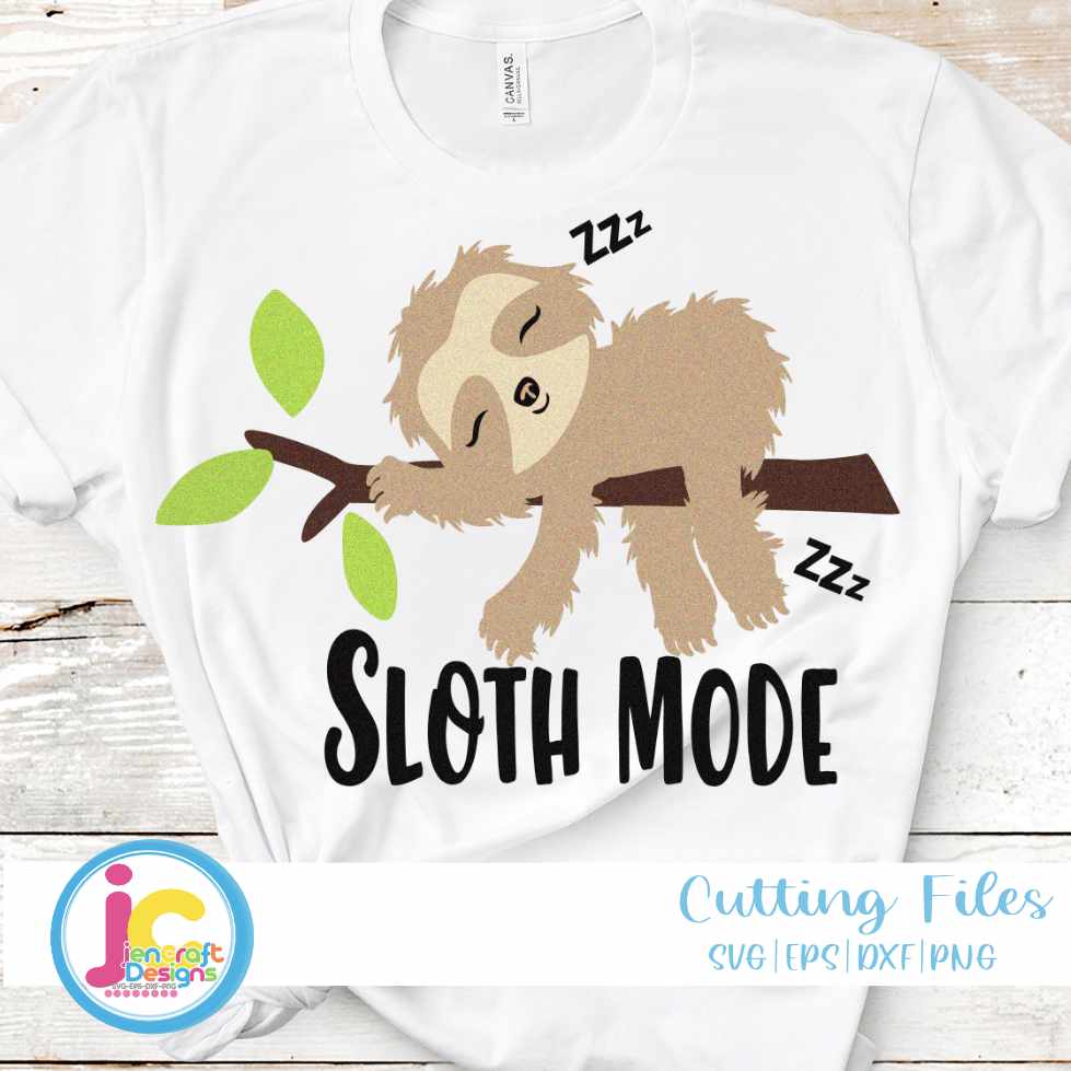Solth Design Svg Sloth Svg | Sloth Mode SVG DXF PNG EPS – JenCraft Designs