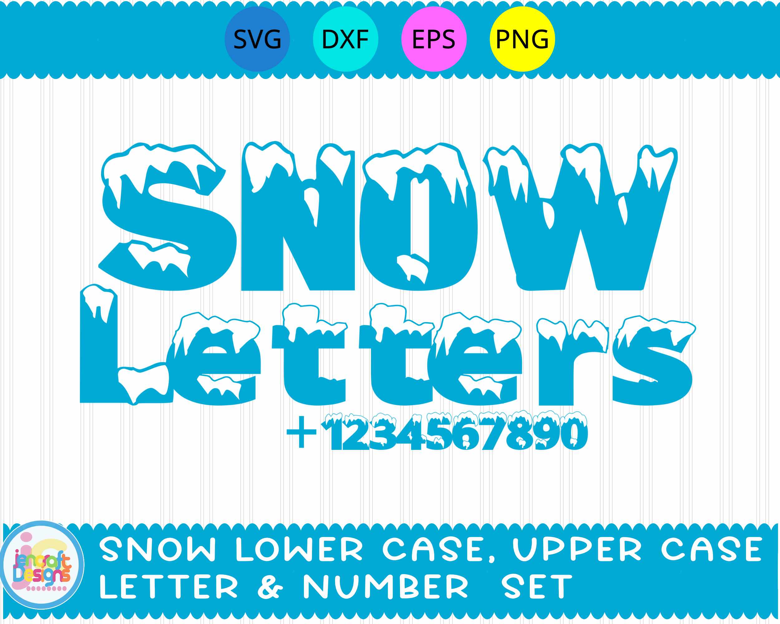 Snow Block Letters Snow Alphabet SVG Winter Letters Cut File | JenCraft – JenCraft Designs