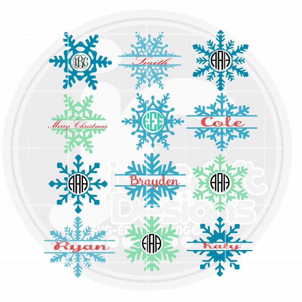 Snowflake svg | Snowflake Monogram SVG EPS DXF PNG Bundle